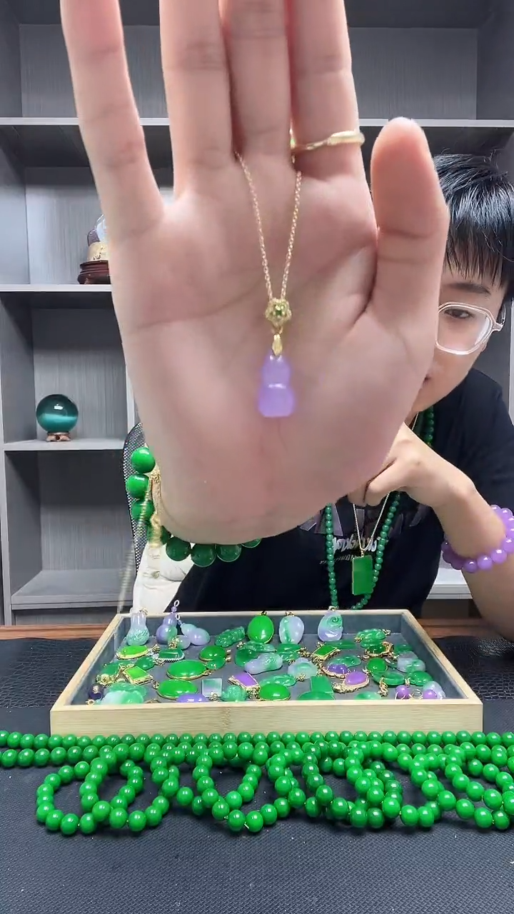 翡翠14K金镶嵌吊坠(赠链)吊坠