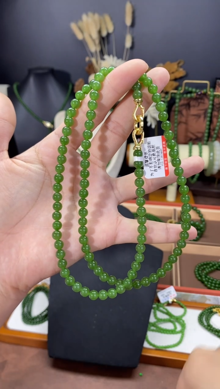 【闪购商品】和田玉（碧玉）颈饰未镶嵌6毛衣链