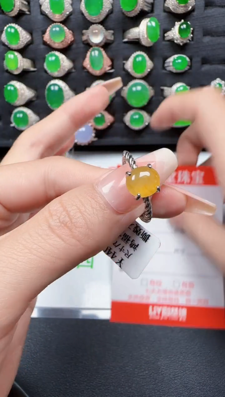 【闪购商品】翡翠戒指银S925镶嵌3686