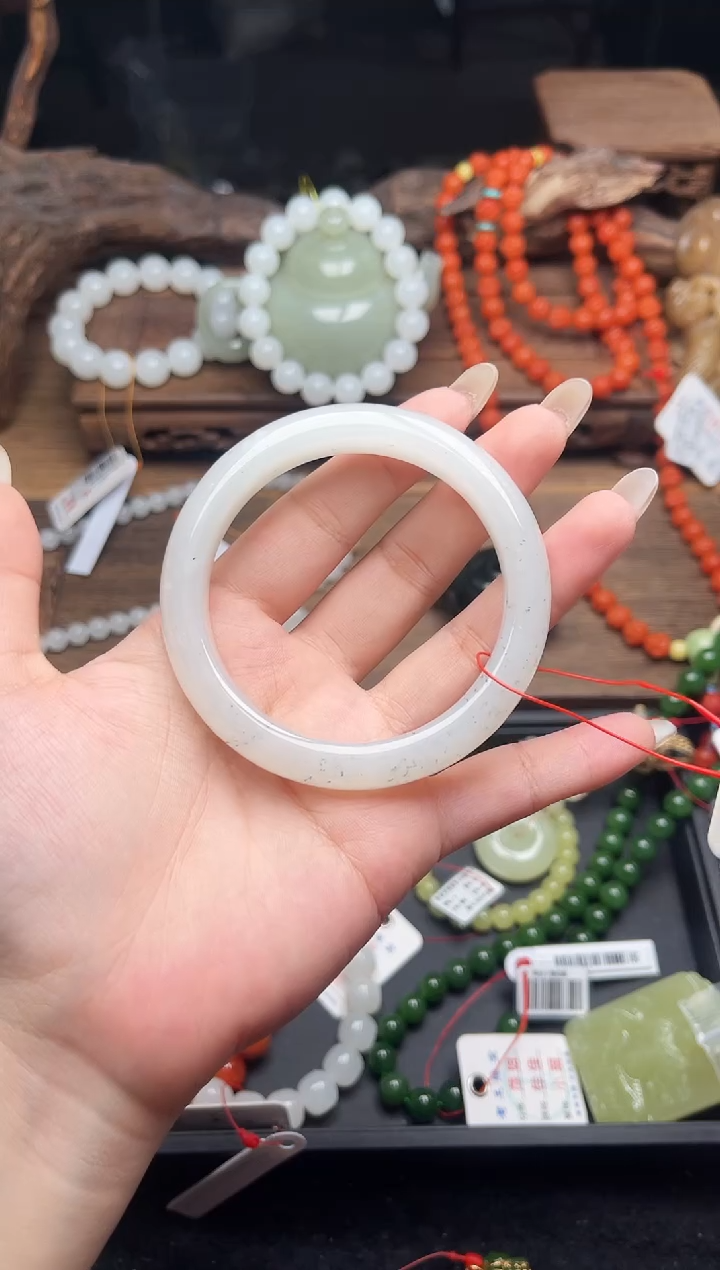 未镶嵌手镯和田玉新疆黑山 57圈 9013434