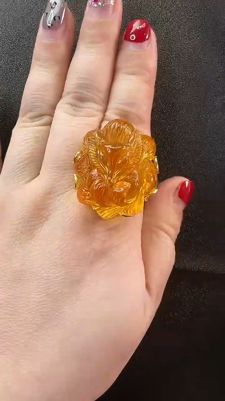 【闪购商品】琥珀戒指未镶嵌戒指