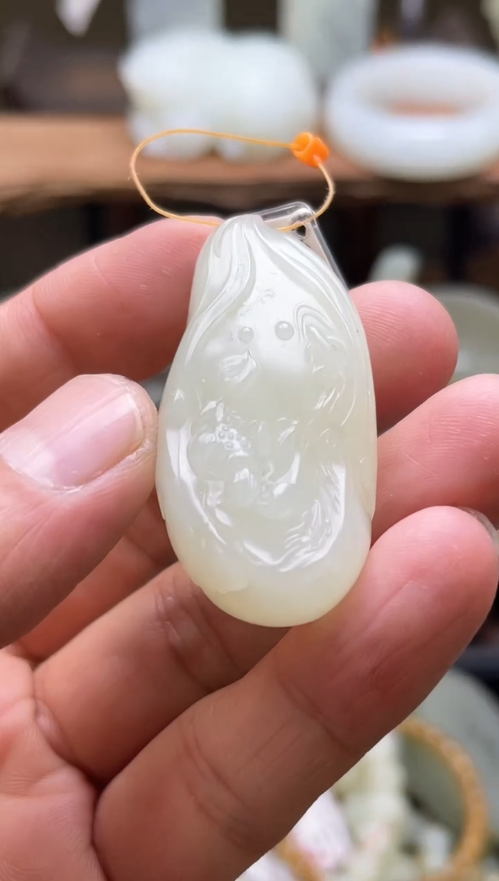 【闪购商品】和田玉吊坠未镶嵌新疆于田 花开富贵80230