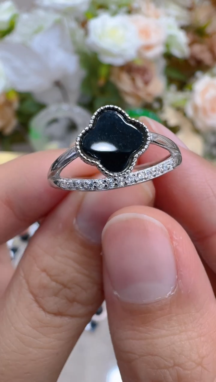 银S925镶嵌戒指翡翠多样性团购发一件