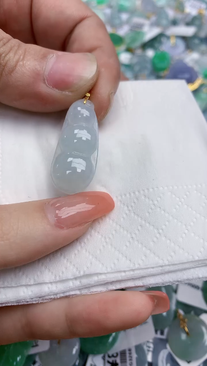 【闪购商品】翡翠颈饰18K金镶嵌天然缅甸翡翠A货