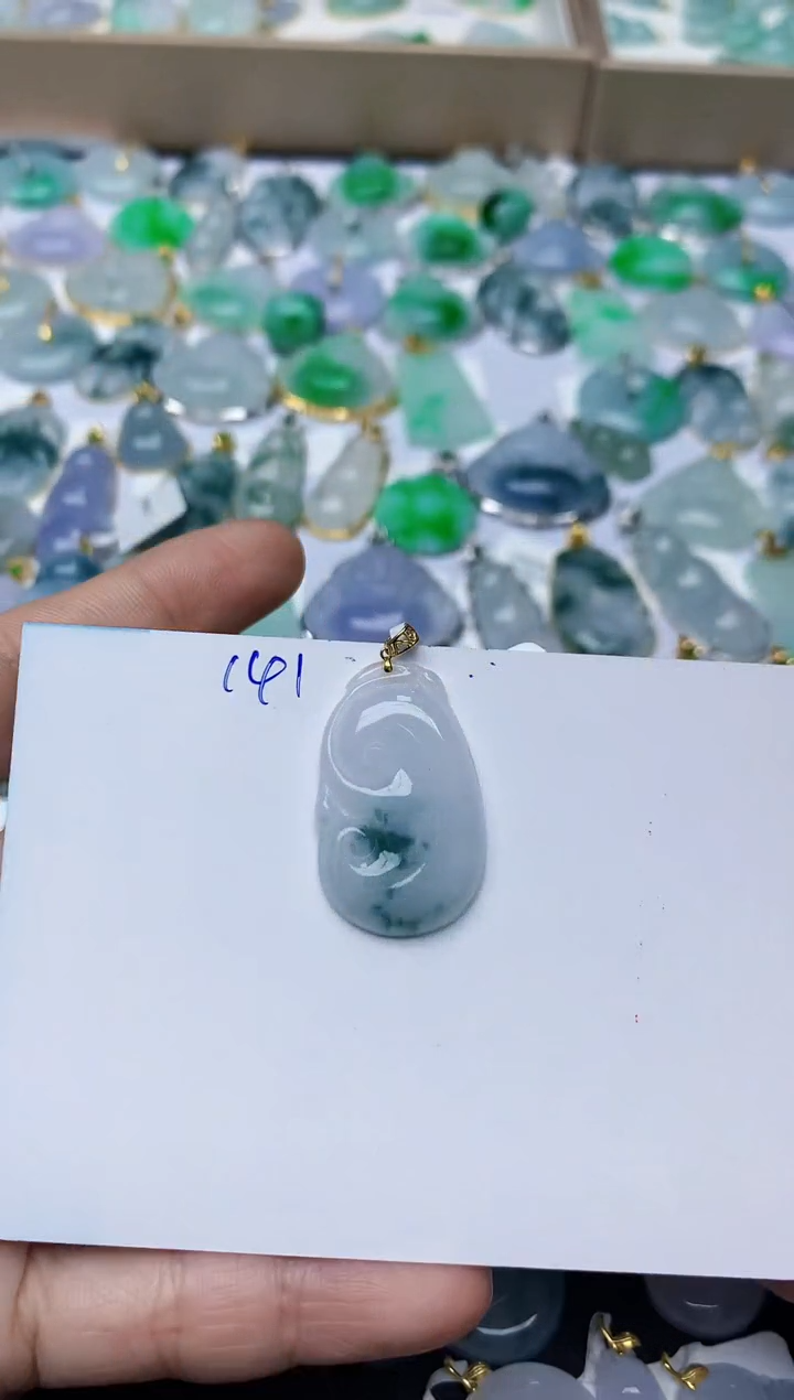 【闪购商品】翡翠颈饰18K金镶嵌天然翡翠A货