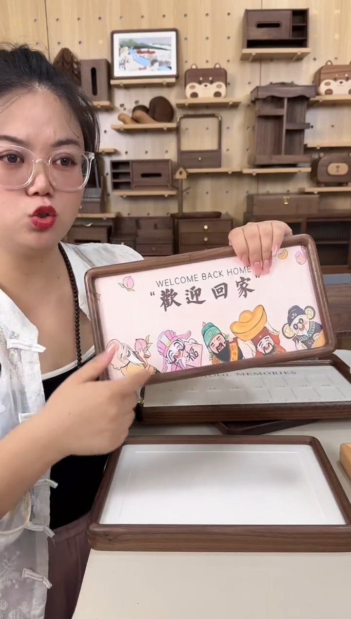 木北美黑胡桃大号长条相框