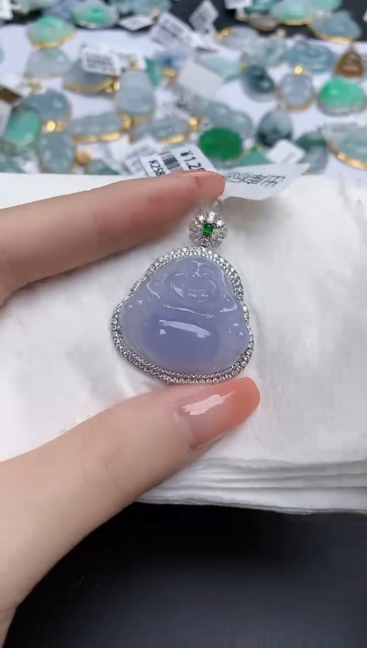 【闪购商品】翡翠颈饰18K金镶嵌天然缅甸翡翠A货