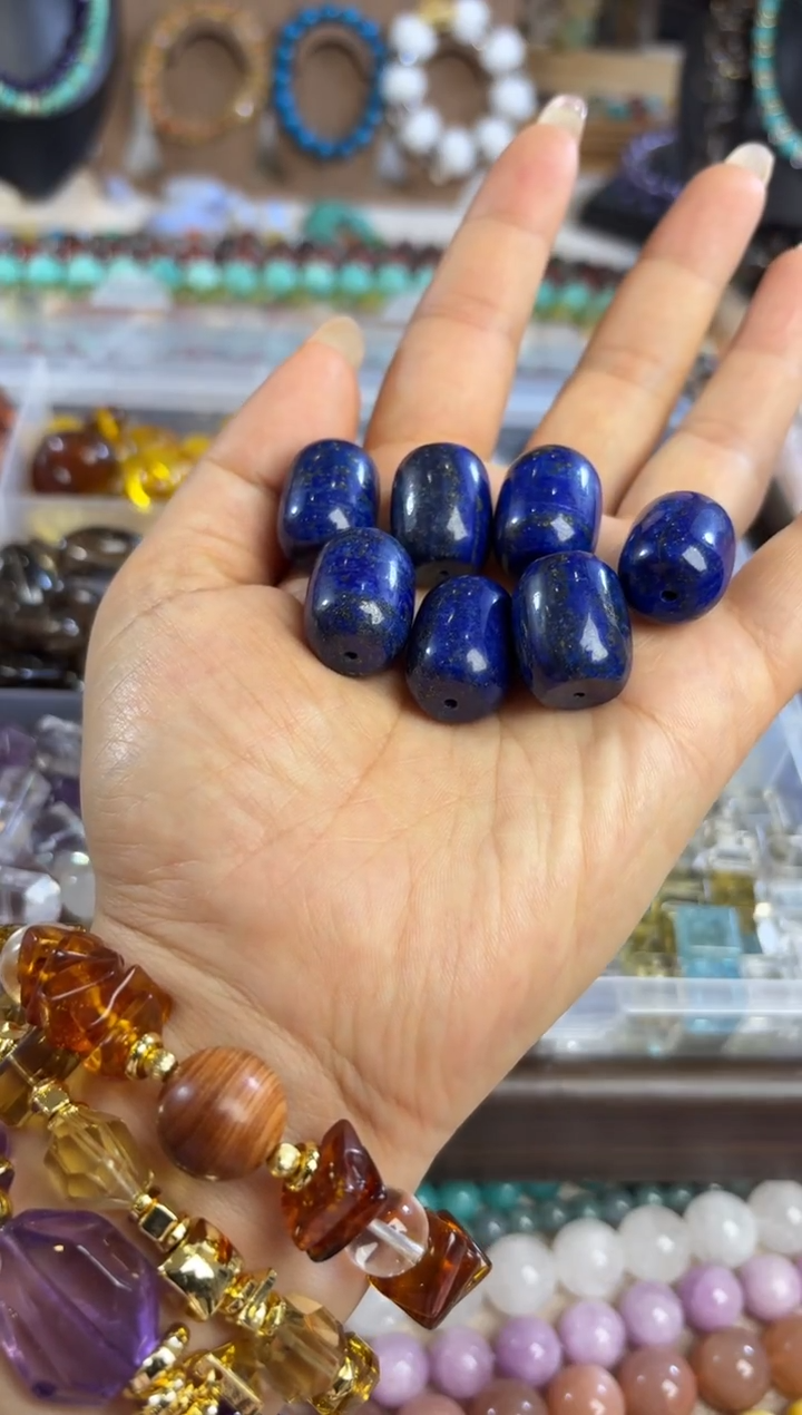 未镶嵌玛瑙/玉髓珠宝半成品天然青金一颗