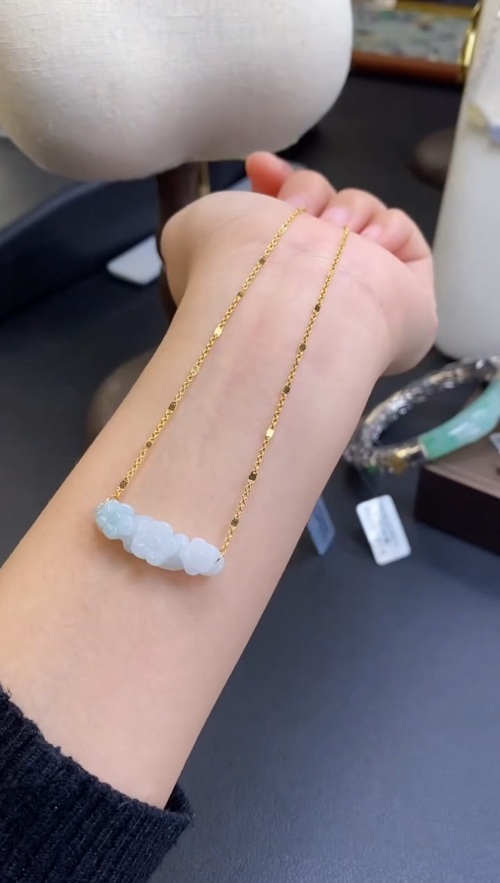 颈饰银S925镶嵌翡翠18155