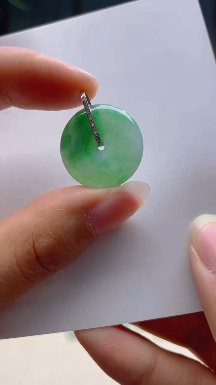 【闪购商品】翡翠18K金镶嵌颈饰天然A货翡翠