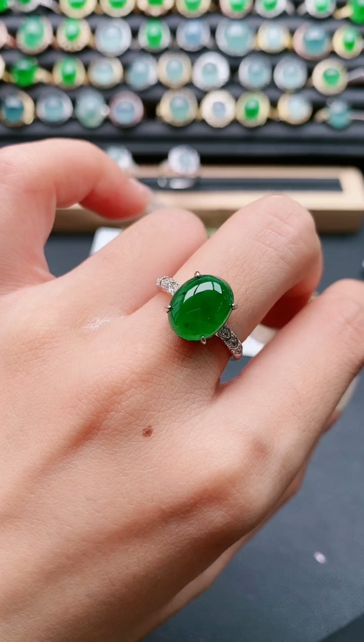 【闪购商品】翡翠戒指银S925镶嵌111111