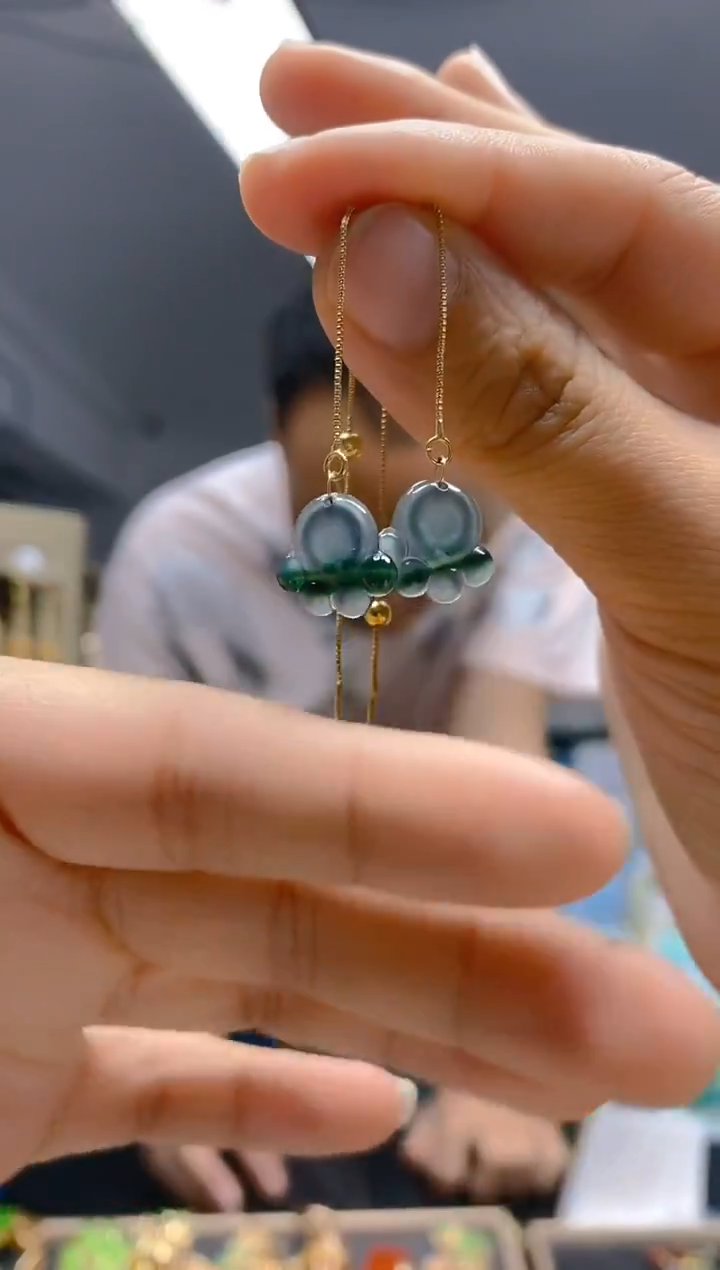 【闪购商品】翡翠耳饰合金261翡翠耳线