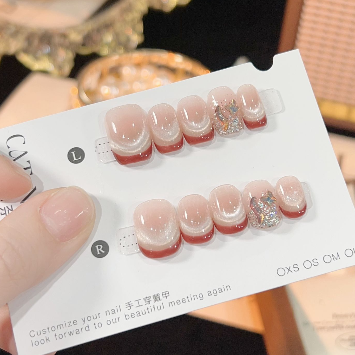 【半岛红茶 】“气质款 手工穿戴甲 定制美甲贴片10片装