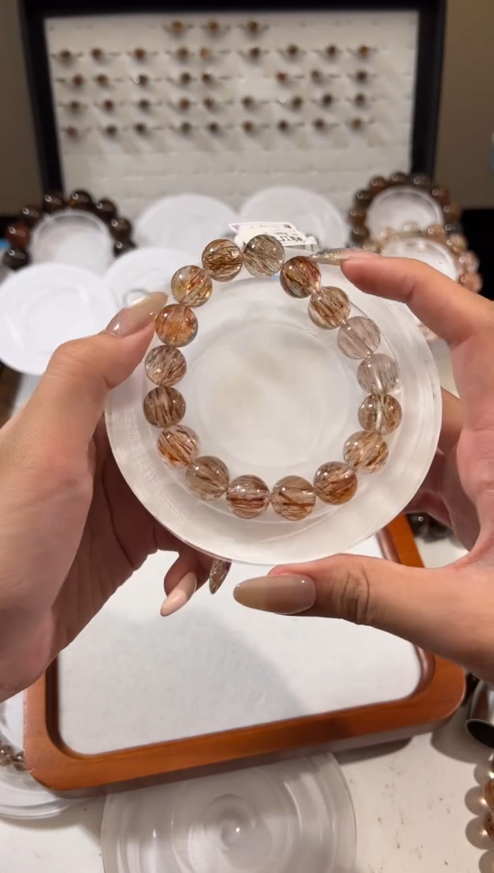 水晶手链未镶嵌@**?黑金超七12+