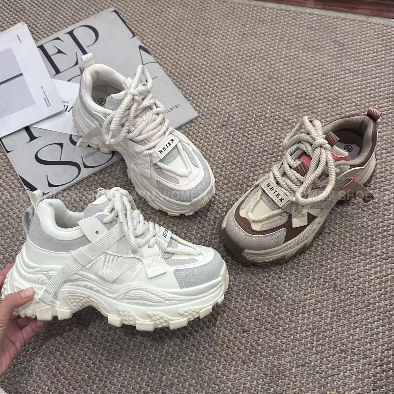 2025时尚百搭夏季透气春季厚底ins网红网面韩版秋季女鞋