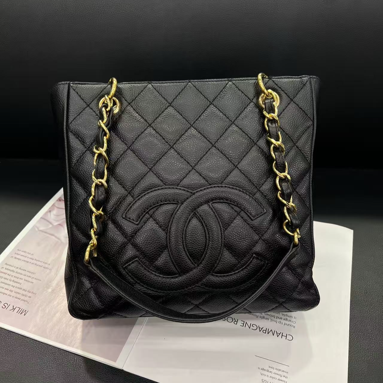 95新 Chanel/香奈儿 黑金PST单肩包09年B6700寄卖服务
