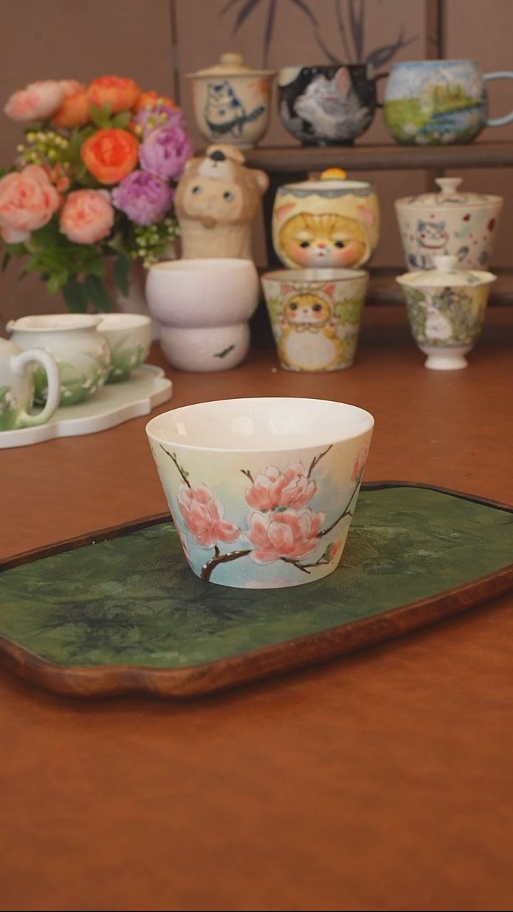 是泥吖 玉兰花猪口杯