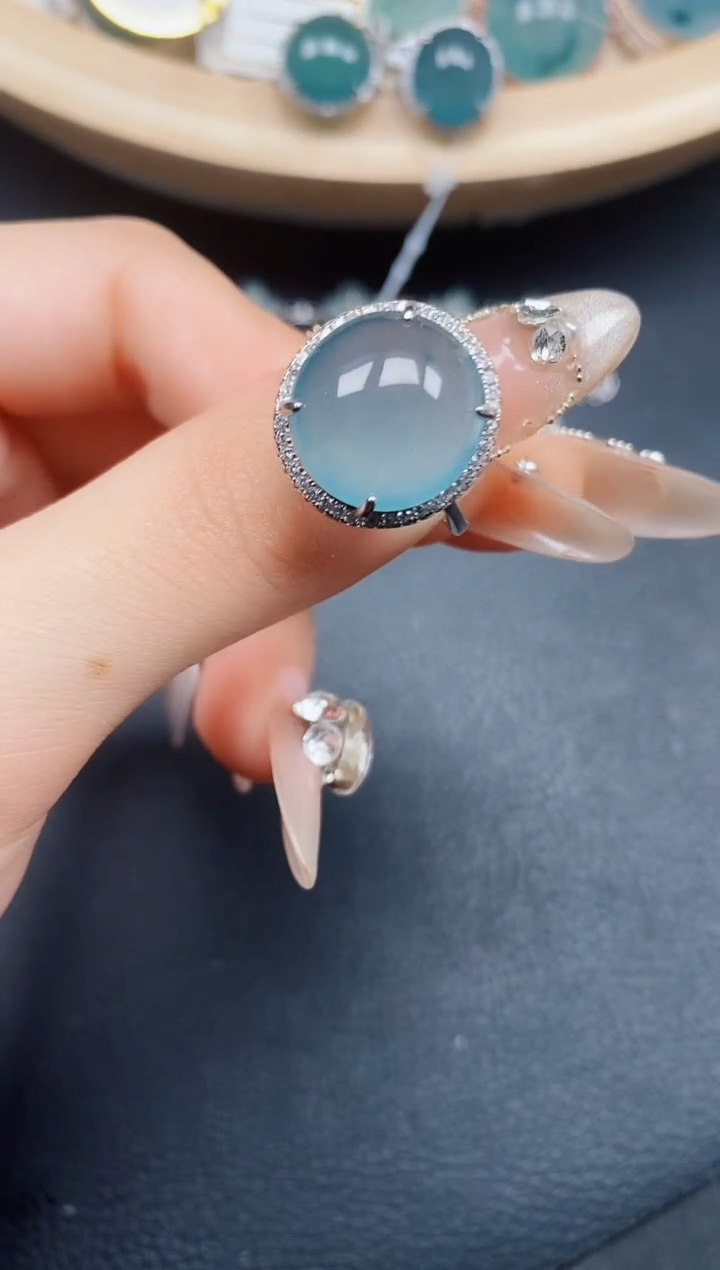 【闪购商品】翡翠戒指银S925镶嵌翡翠