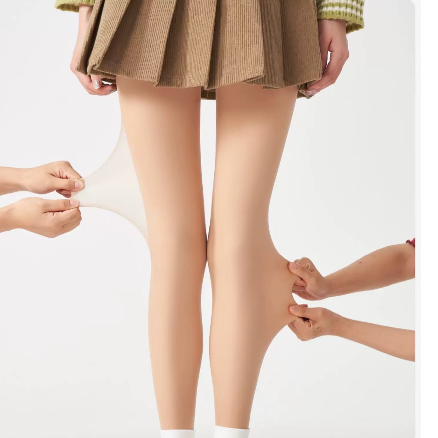 双层光腿神器打底裤加绒春秋冬裸感厚款肉色女外穿假透肉连裤袜