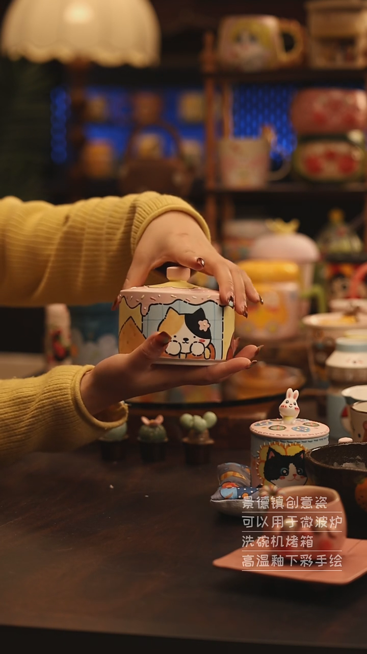 陶瓷景德镇可爱陶瓷釉下彩绘设计师款