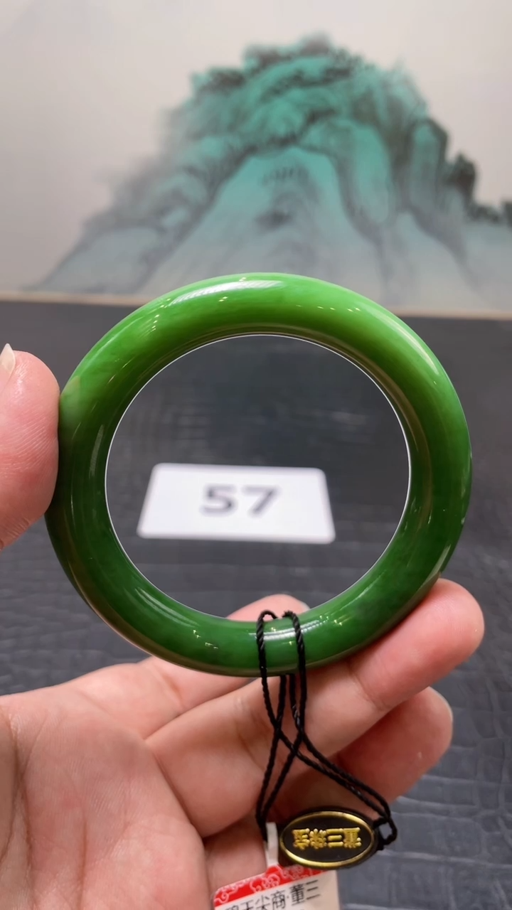 未镶嵌手镯和田玉（碧玉）开***?57