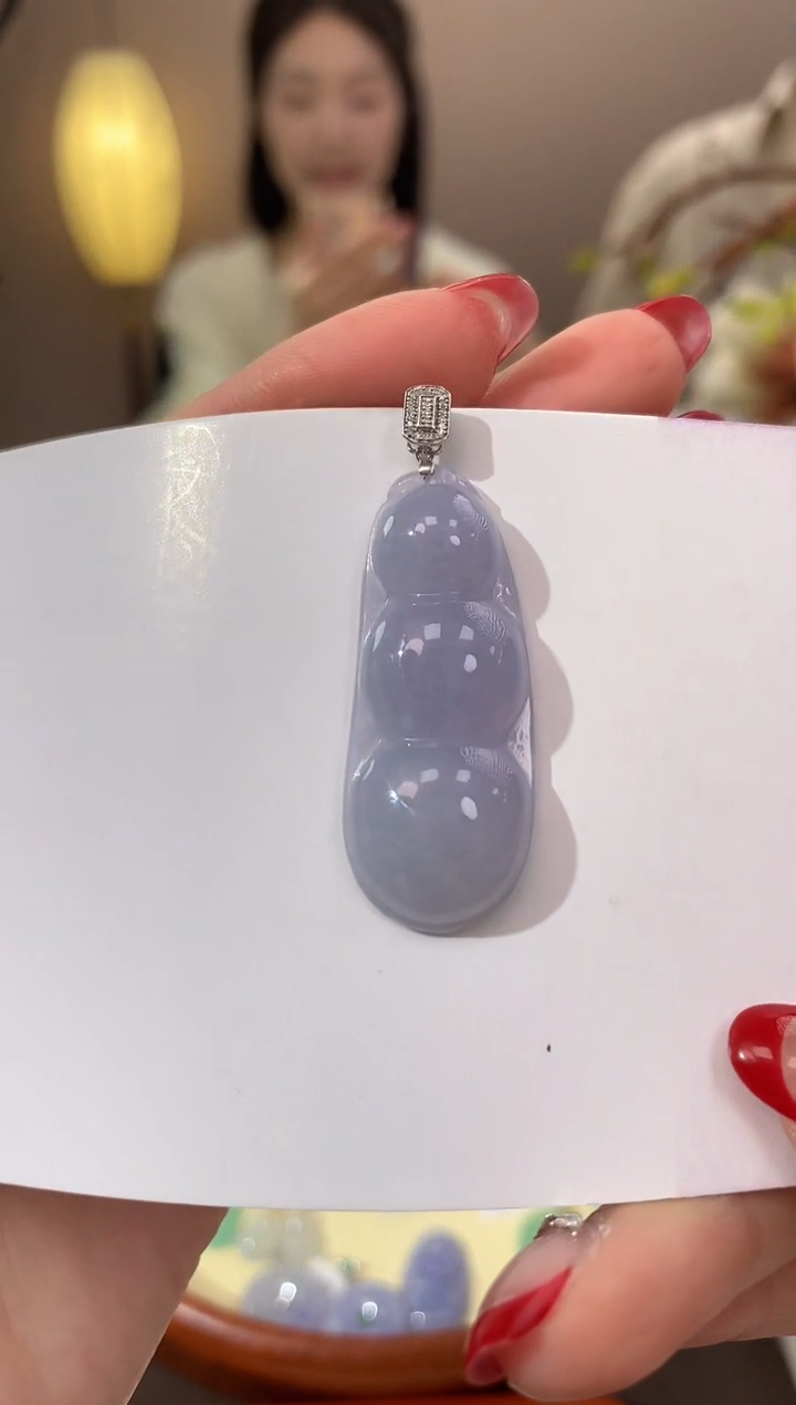 【闪购商品】翡翠颈饰18K金镶嵌天然缅甸a货翡翠