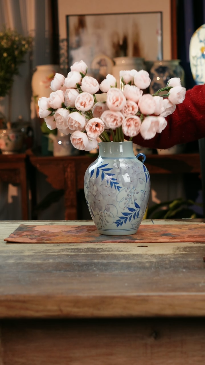 【闪购商品】瓷片景德镇纯手工釉下彩精品花瓶