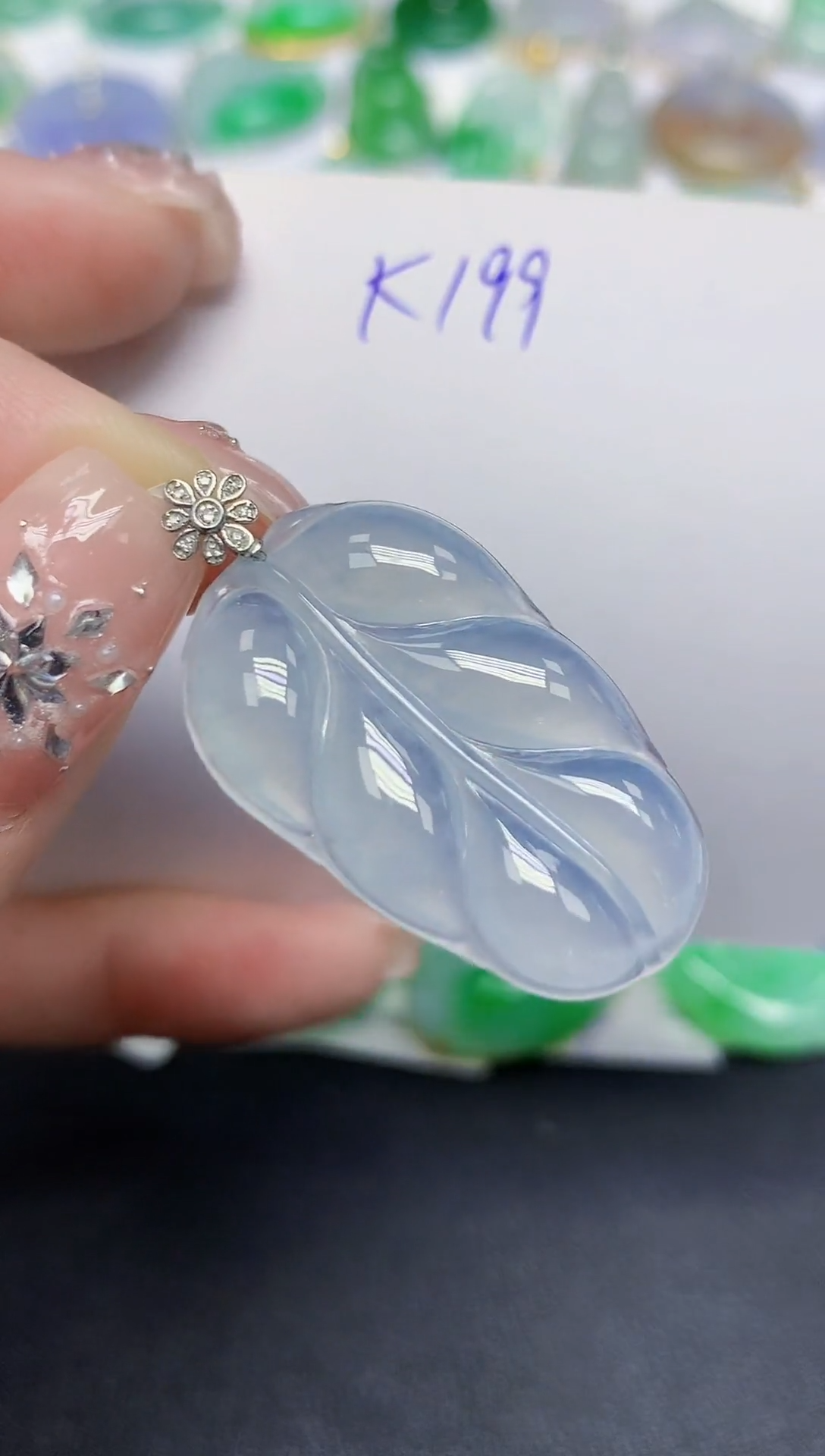 颈饰18K金镶嵌翡翠天然缅甸翡翠A货翡翠百元以上9元证书费自理