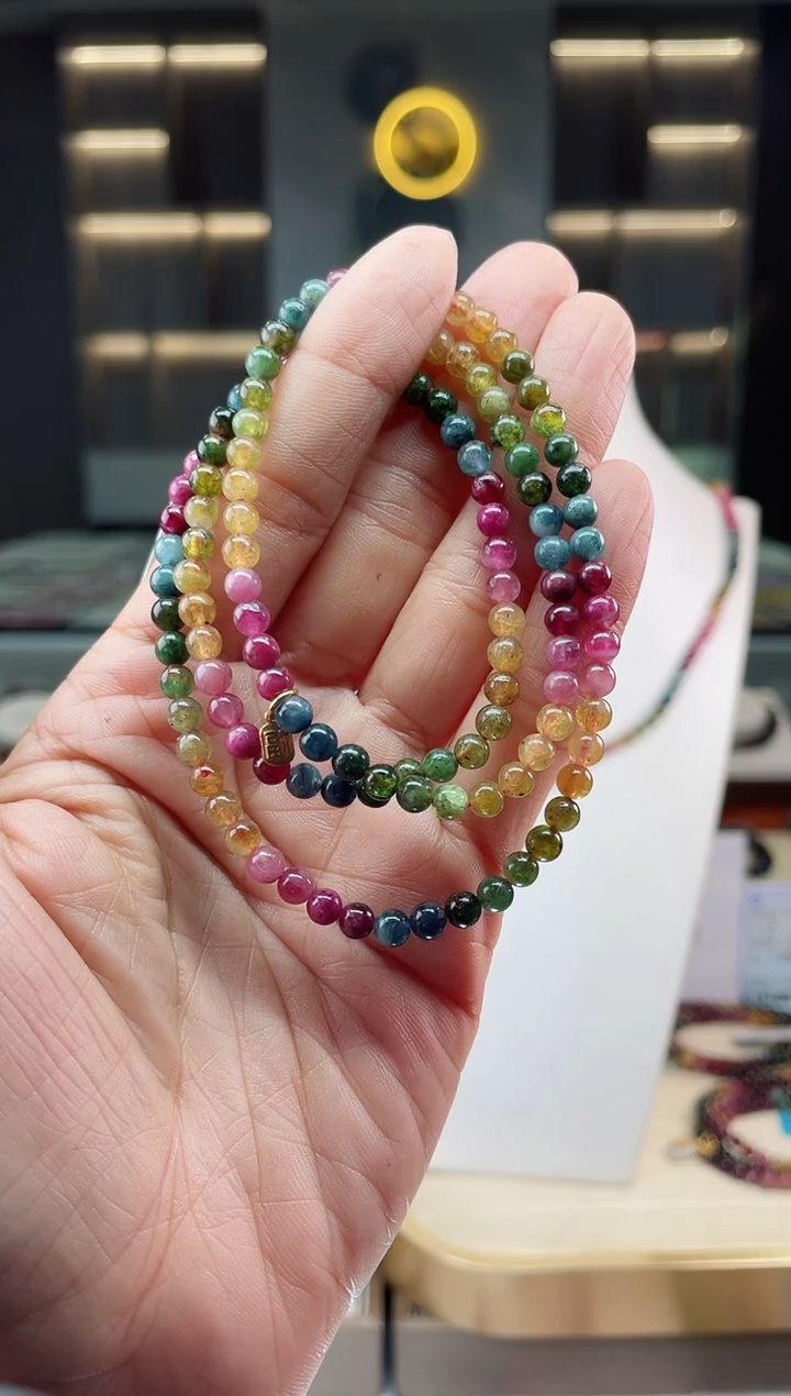 【闪购商品】碧玺三圈手串未镶嵌（多样性发一条）Q