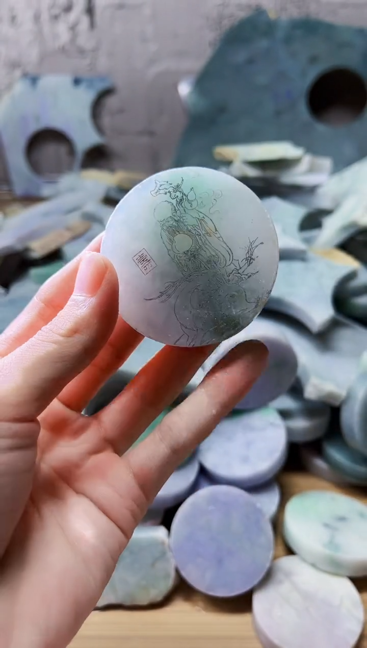 裸石翡翠翡翠a货正品玉石陈023