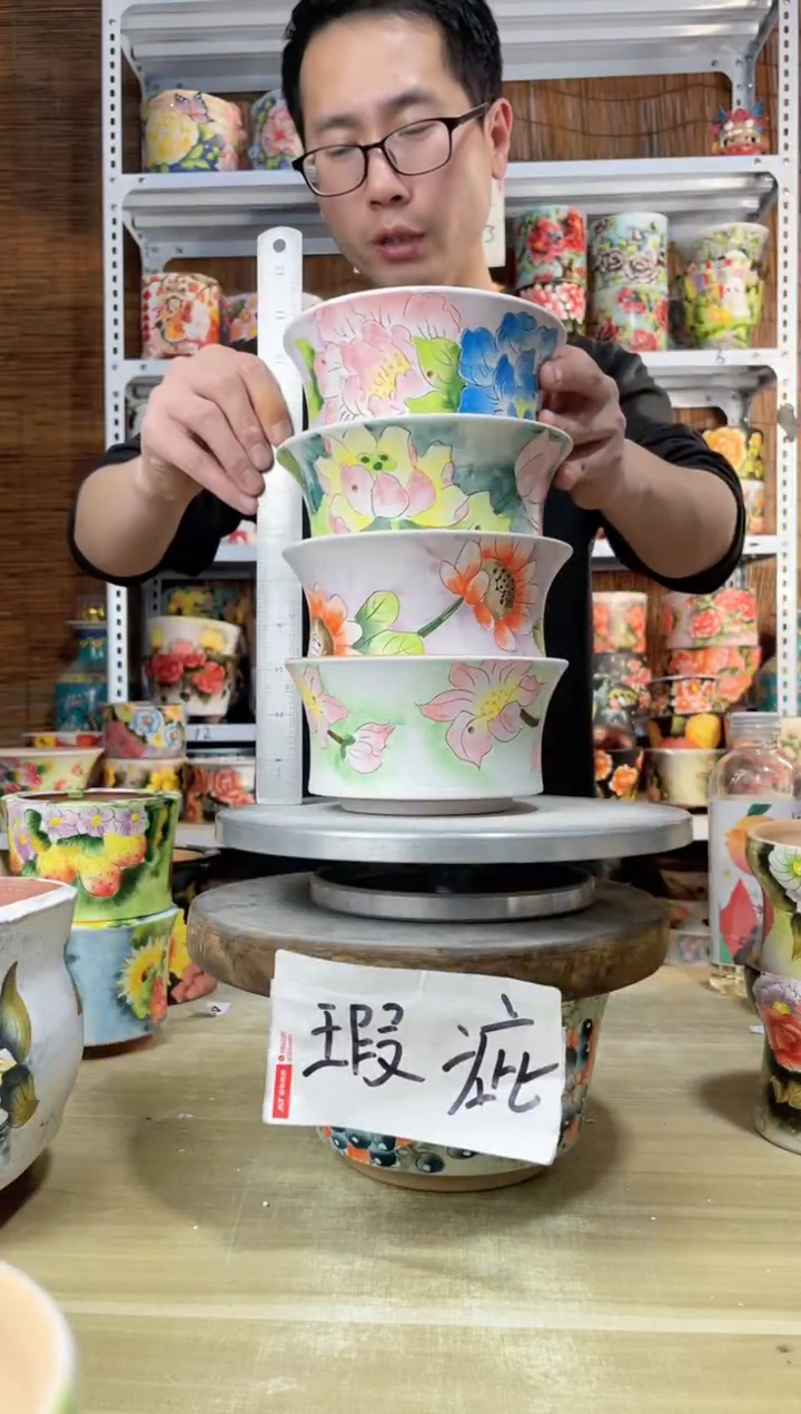 【闪购商品】摆件599陶花岛多肉陶瓷花盆罐——微瑕