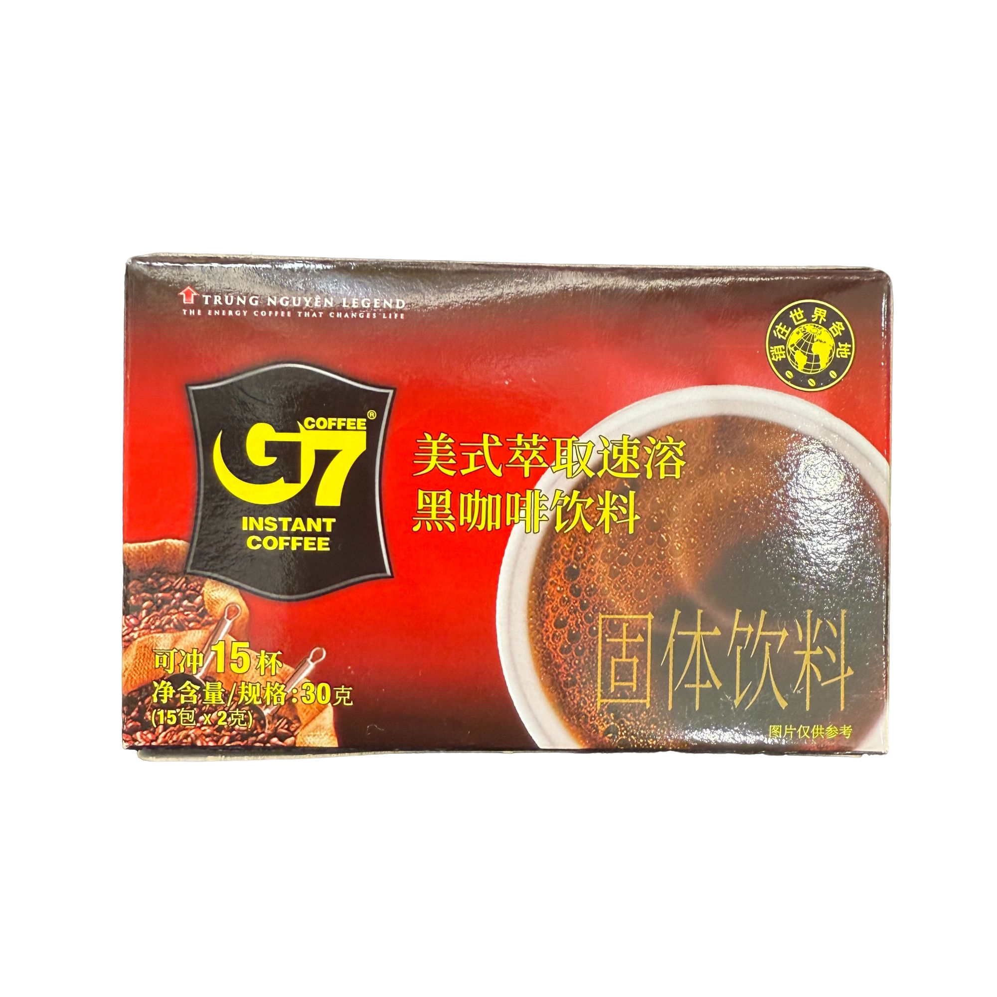 G7 COFFEE INSTANT COFFEE速溶0蔗糖冰美式苦黑咖啡15包*2g