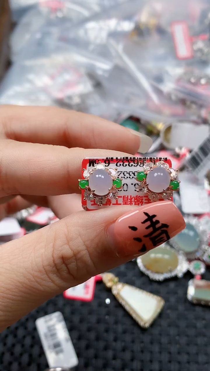 银S925镶嵌戒指翡翠天然A货缅甸翡翠