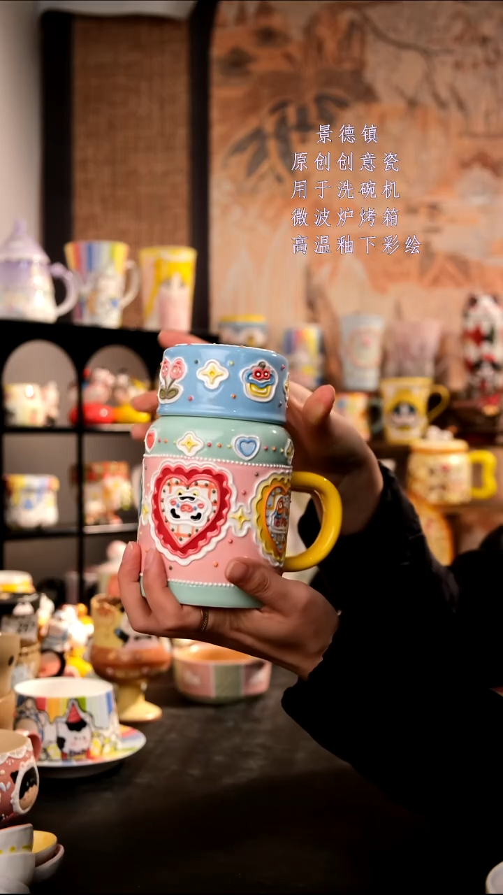 摆件陶旺的可以陶瓷手工手绘设计师款