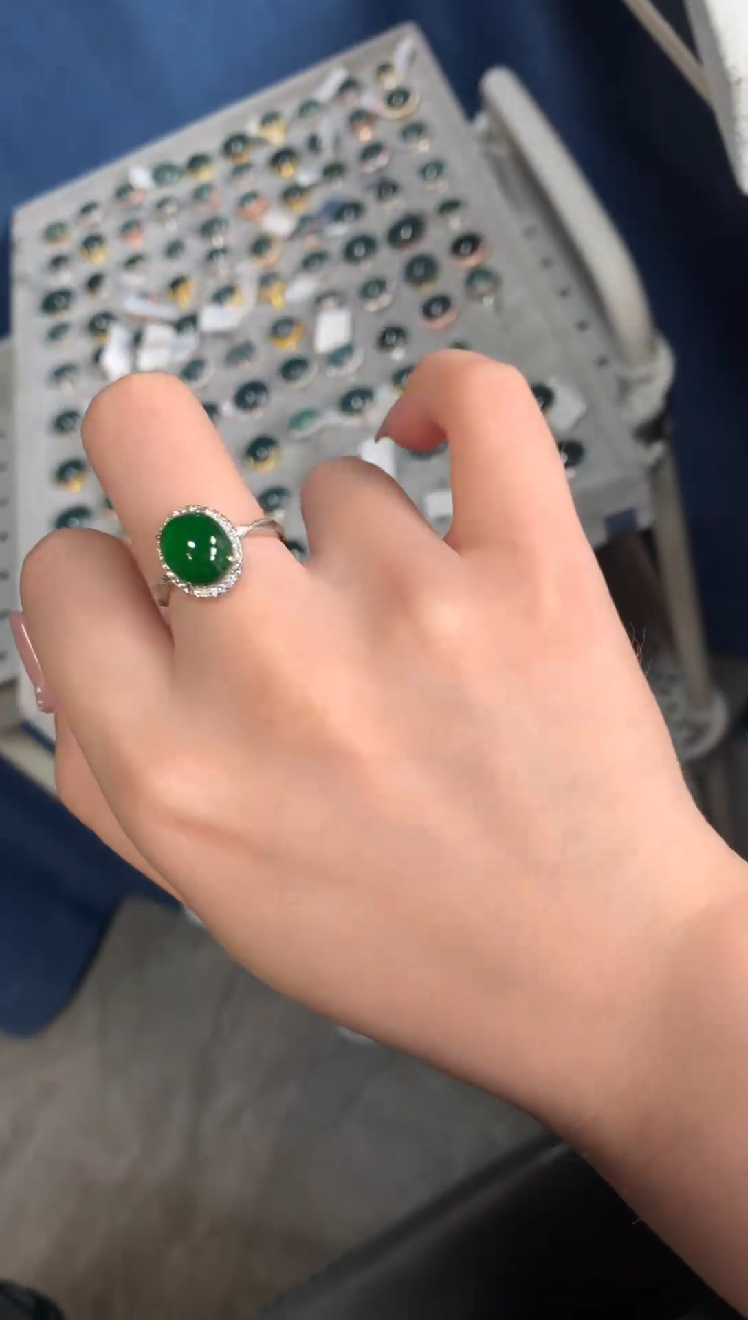 【闪购商品】翡翠戒指银S925镶嵌41214