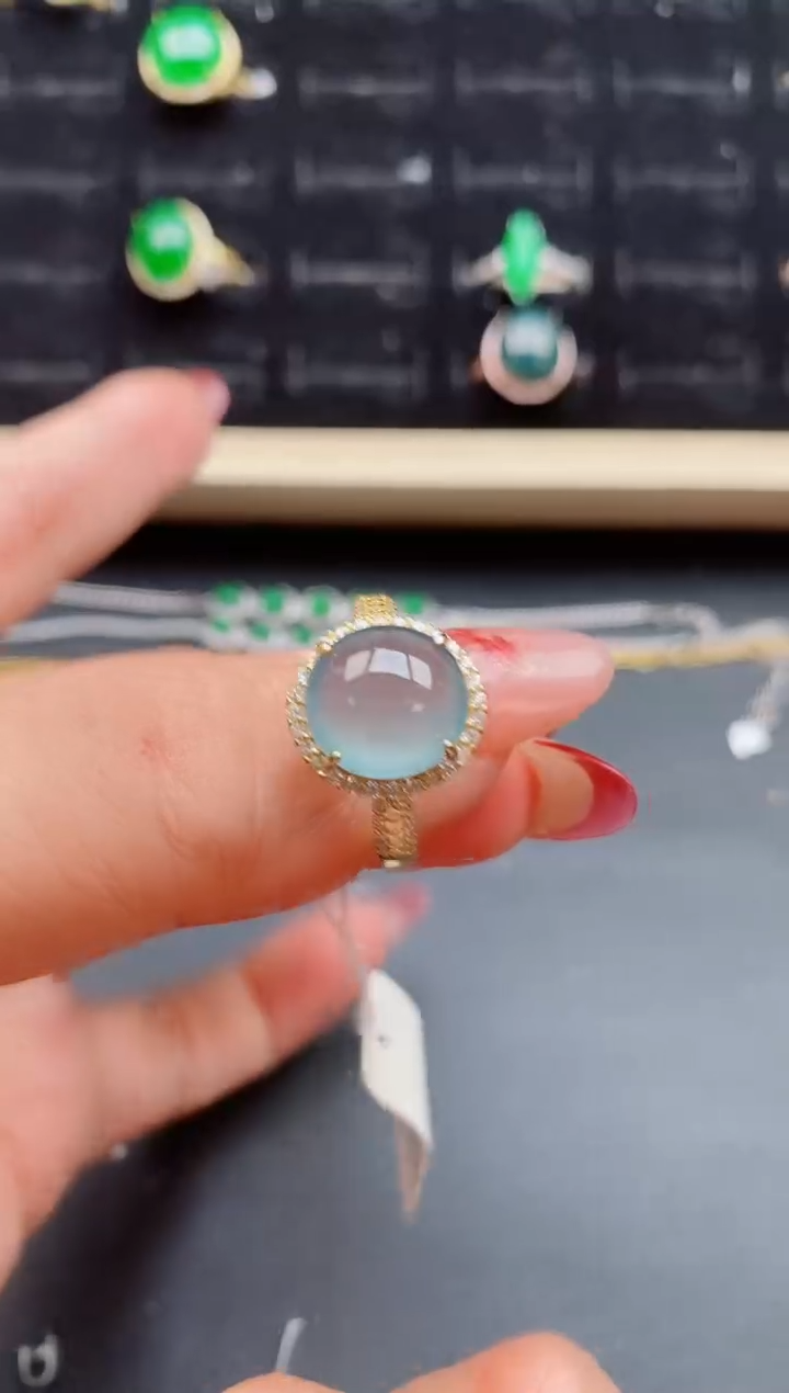 【闪购商品】翡翠戒指银S925镶嵌1321