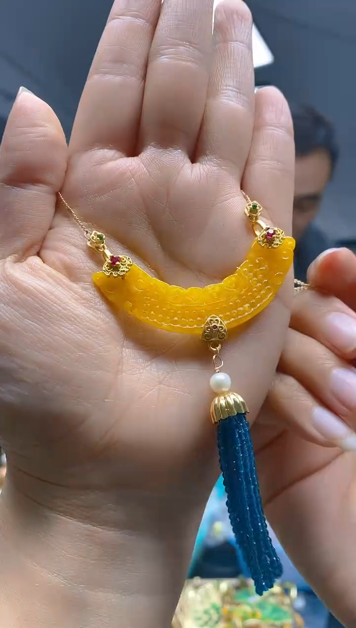 【闪购商品】翡翠耳饰合金0220翡翠锁骨链