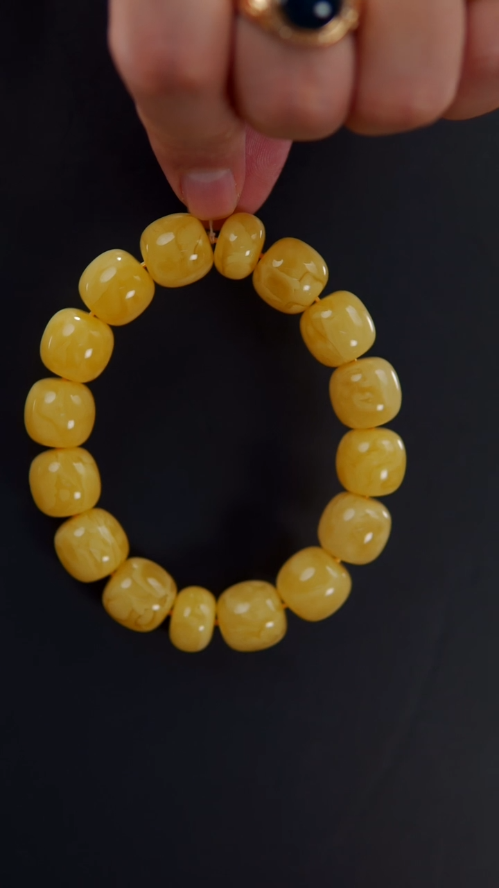 【闪购商品】蜜蜡手串未镶嵌焦皮同料老型手串30.7