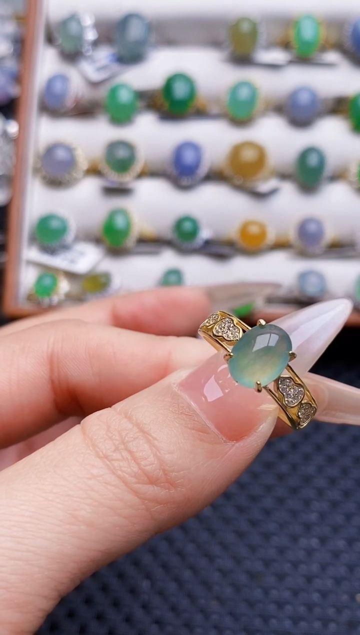 银S925镶嵌戒指翡翠2793