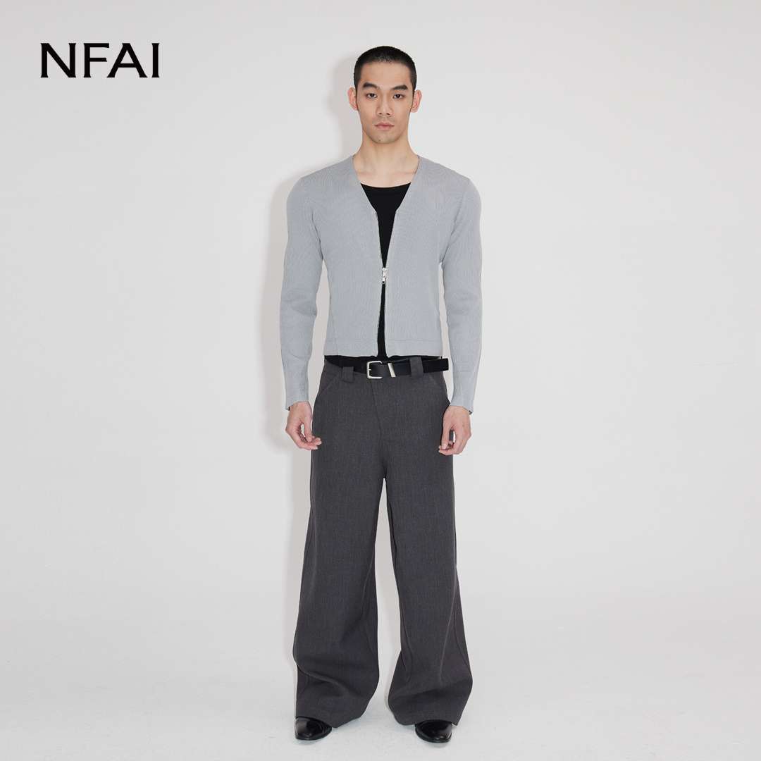 NFAI 25SS V领拉链外套