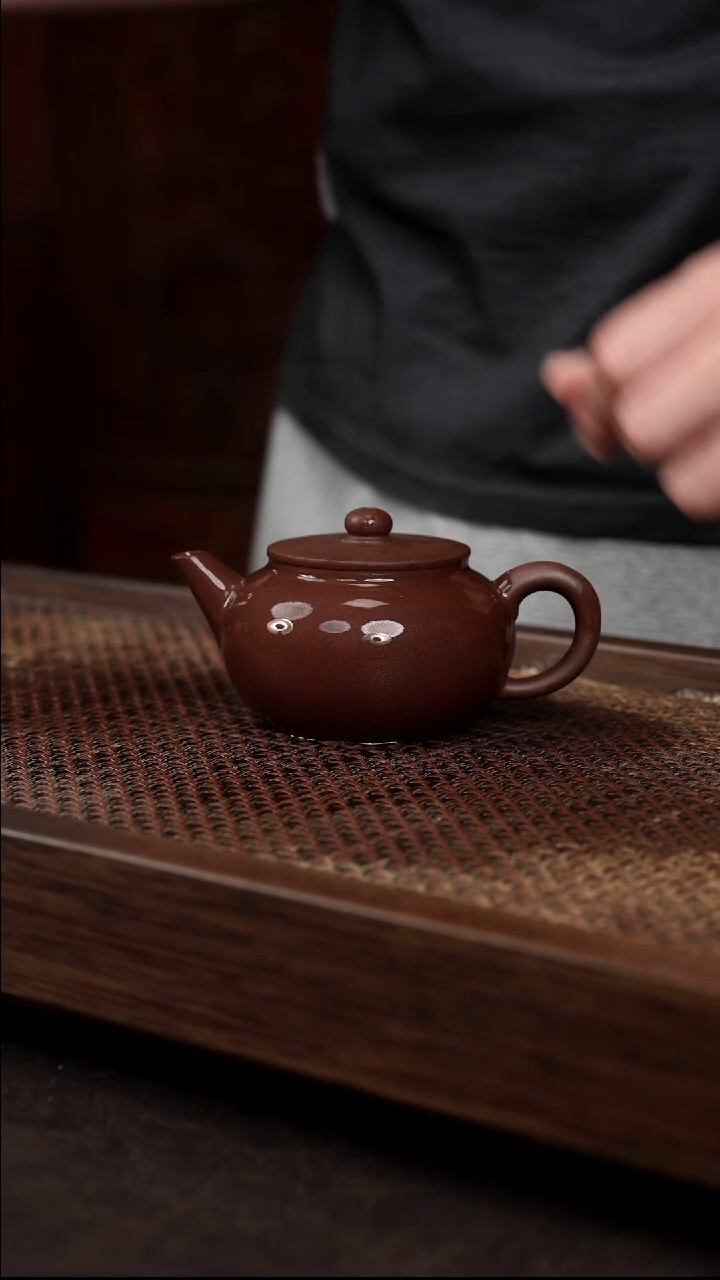 茶壶紫砂老紫泥平盖水平