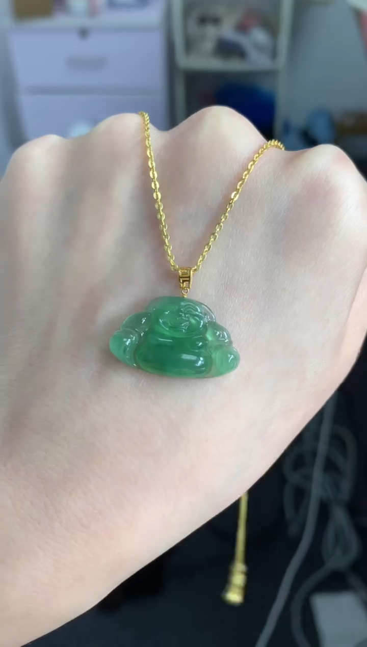 【闪购商品】翡翠颈饰18K金镶嵌48小时鉴赏期