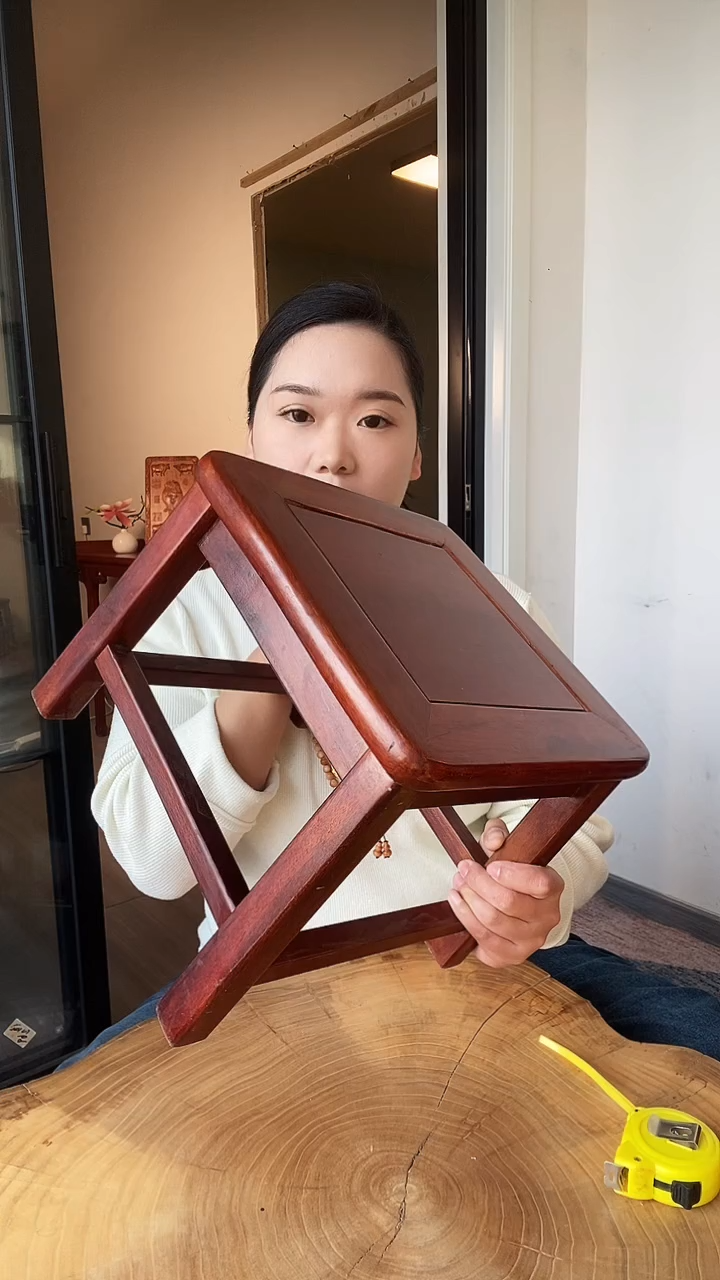 木质花梨木小方凳原木实木大漆榫卯有瑕疵介意勿拍