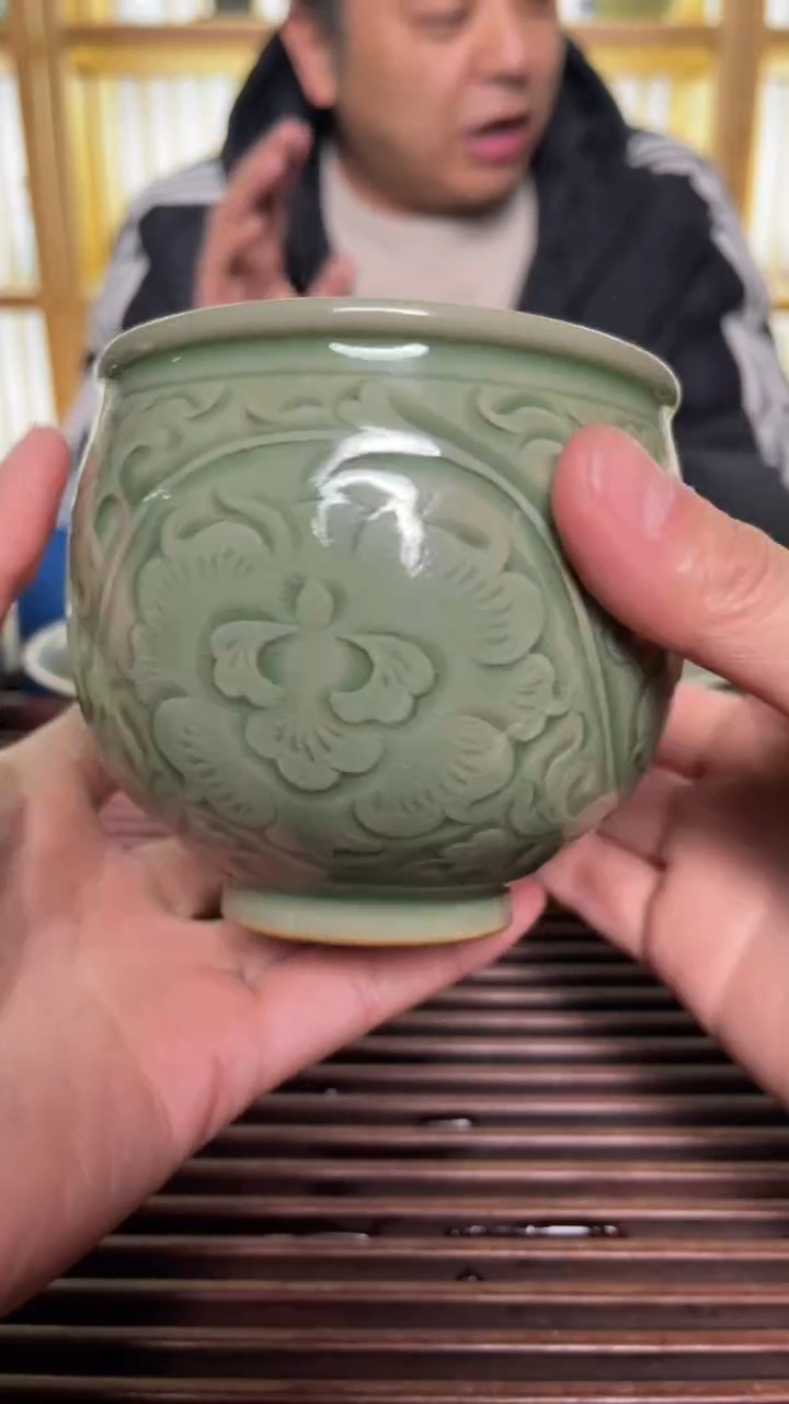 【闪购商品】摆件33耀州窑牡丹大缸杯