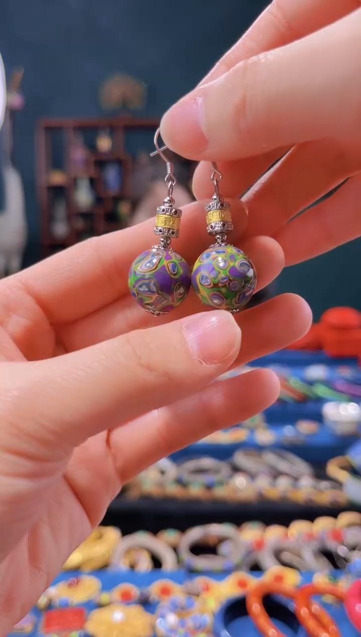 【闪购商品】非遗绝技 犀皮漆耳环 紫