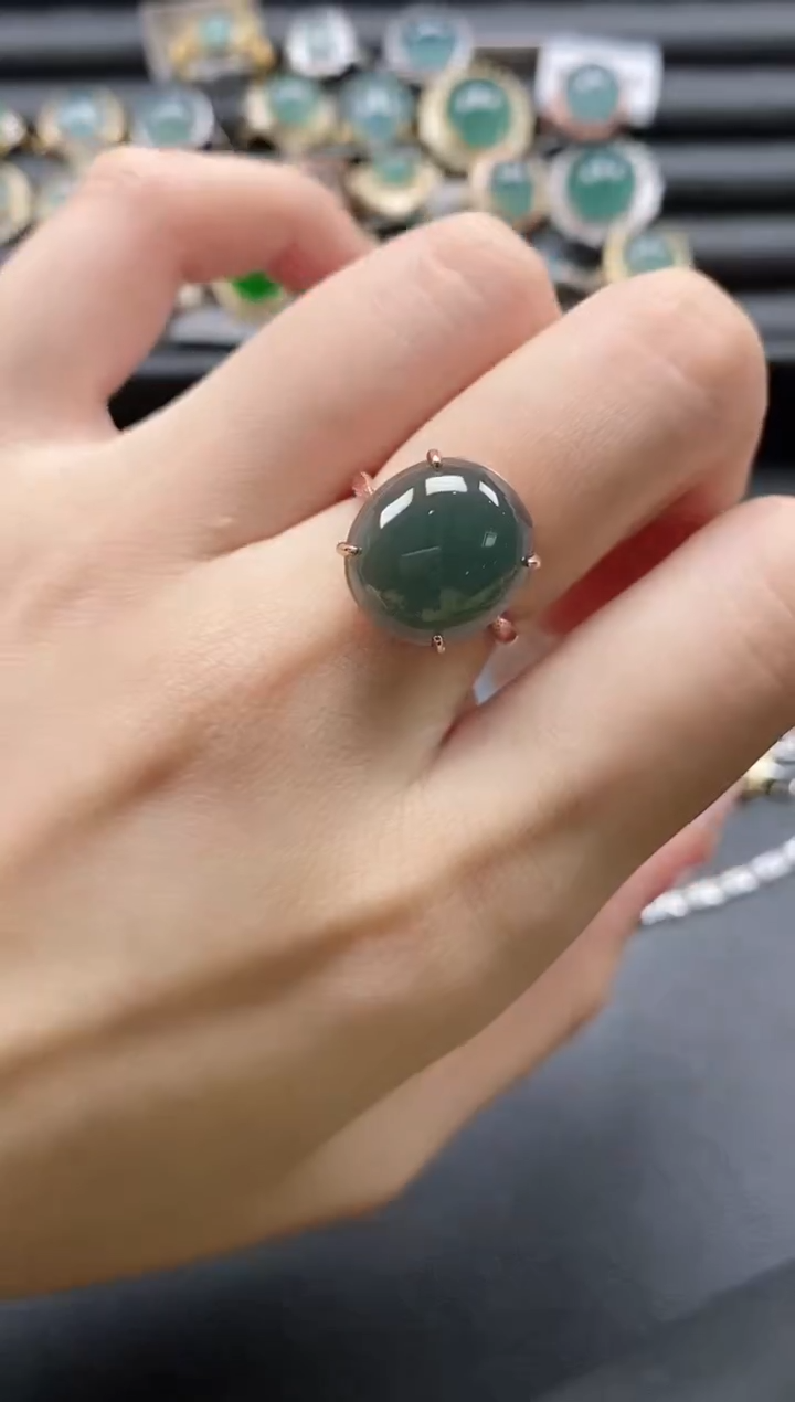 【闪购商品】翡翠戒指银S925镶嵌51151