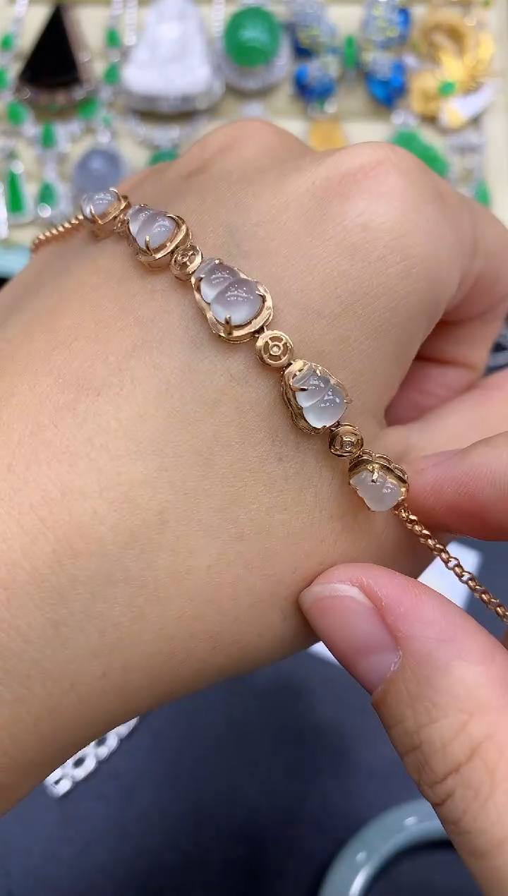 18K金镶嵌手链翡翠盛**泉182-中国好珍宝