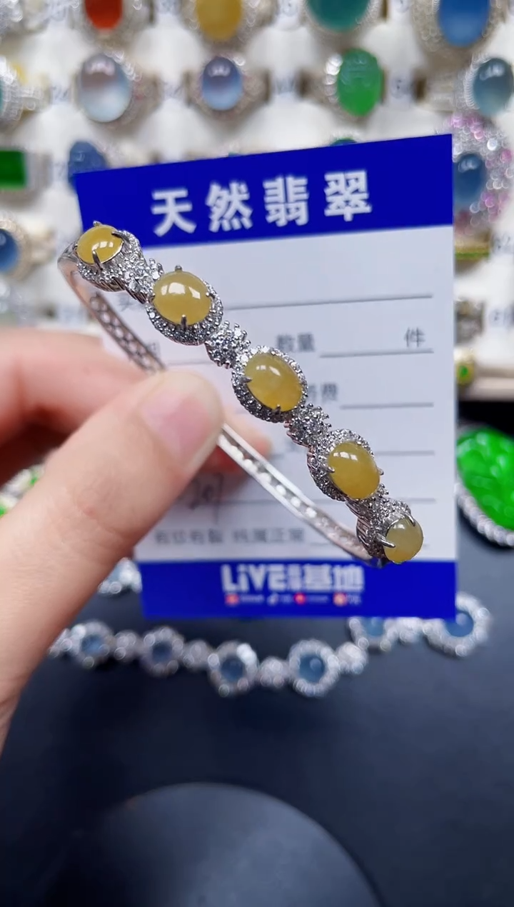 银S925镶嵌手镯翡翠207