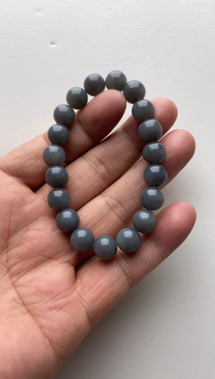 【闪购商品】和田玉手串未镶嵌烟紫卡10