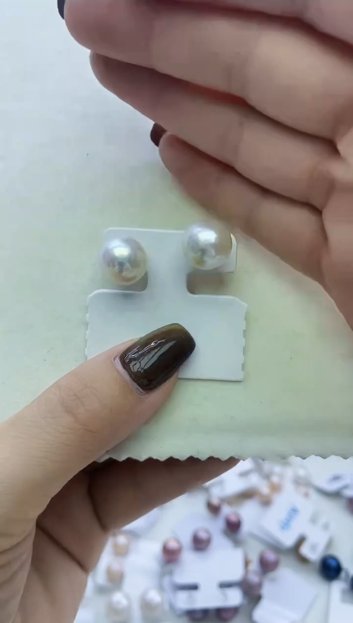 未镶嵌素钉淡水珍珠白色系素钉